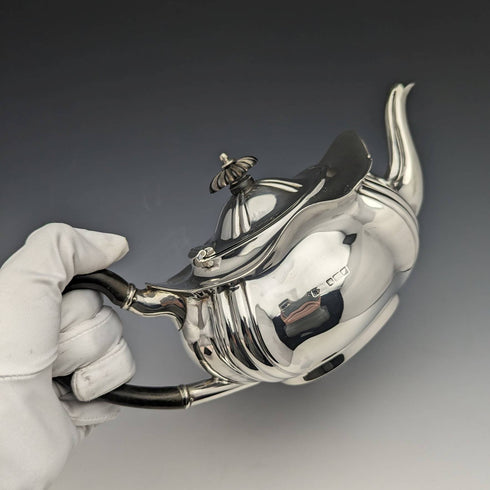 1914年 英国アンティーク 純銀製ティーポット 390g RF Mosley